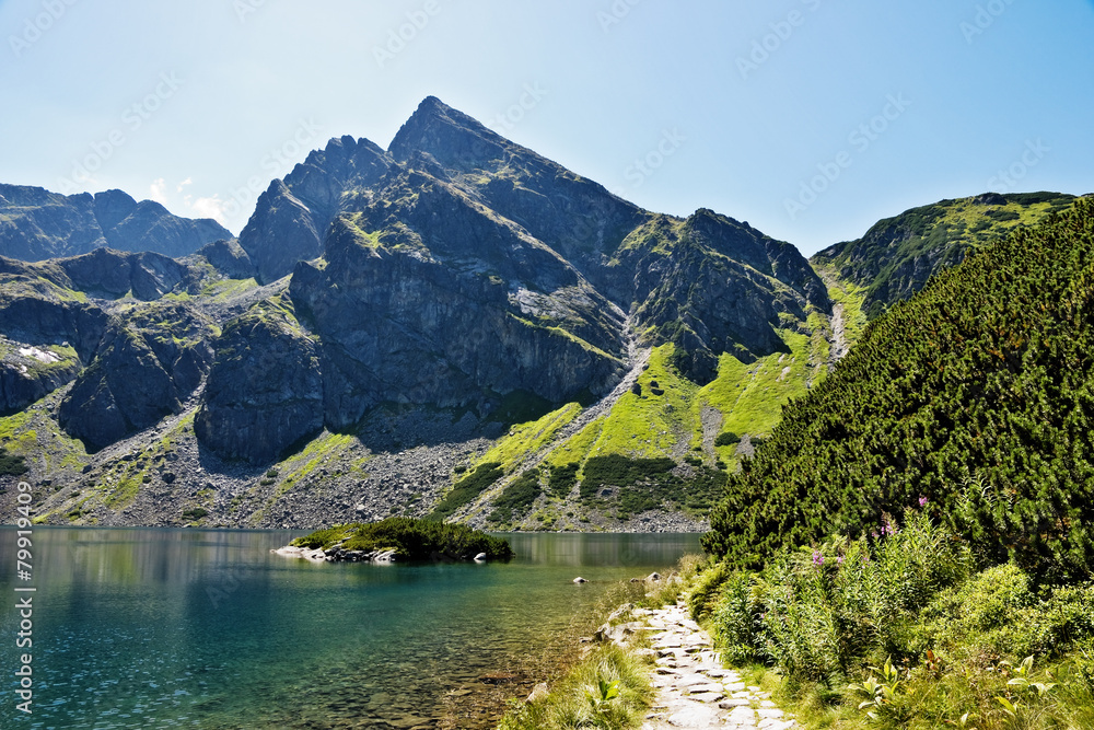 The view from the trail on Black Pond and High Tatras