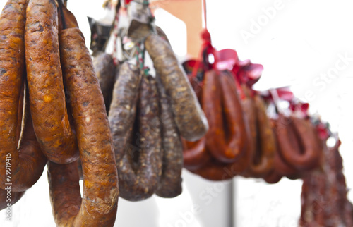 chorizos hanging stall