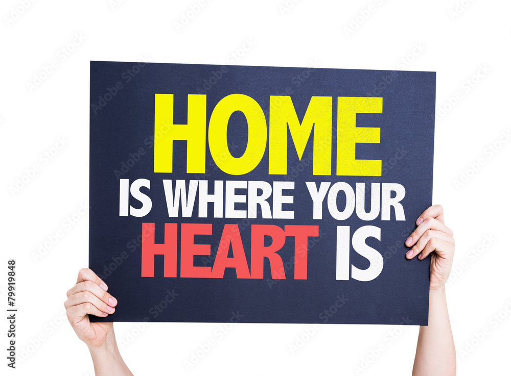 Home is Where Your Heart Is card isolated on white Home is Where Your Heart Is card isolated on white