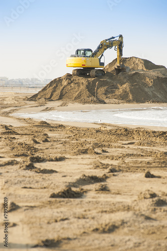 Caterpillar sulla spiaggia