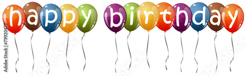 colored balloons with text HAPPY BIRTHDAY