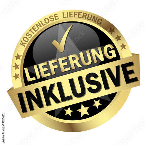 Button with banner Lieferung inklusive