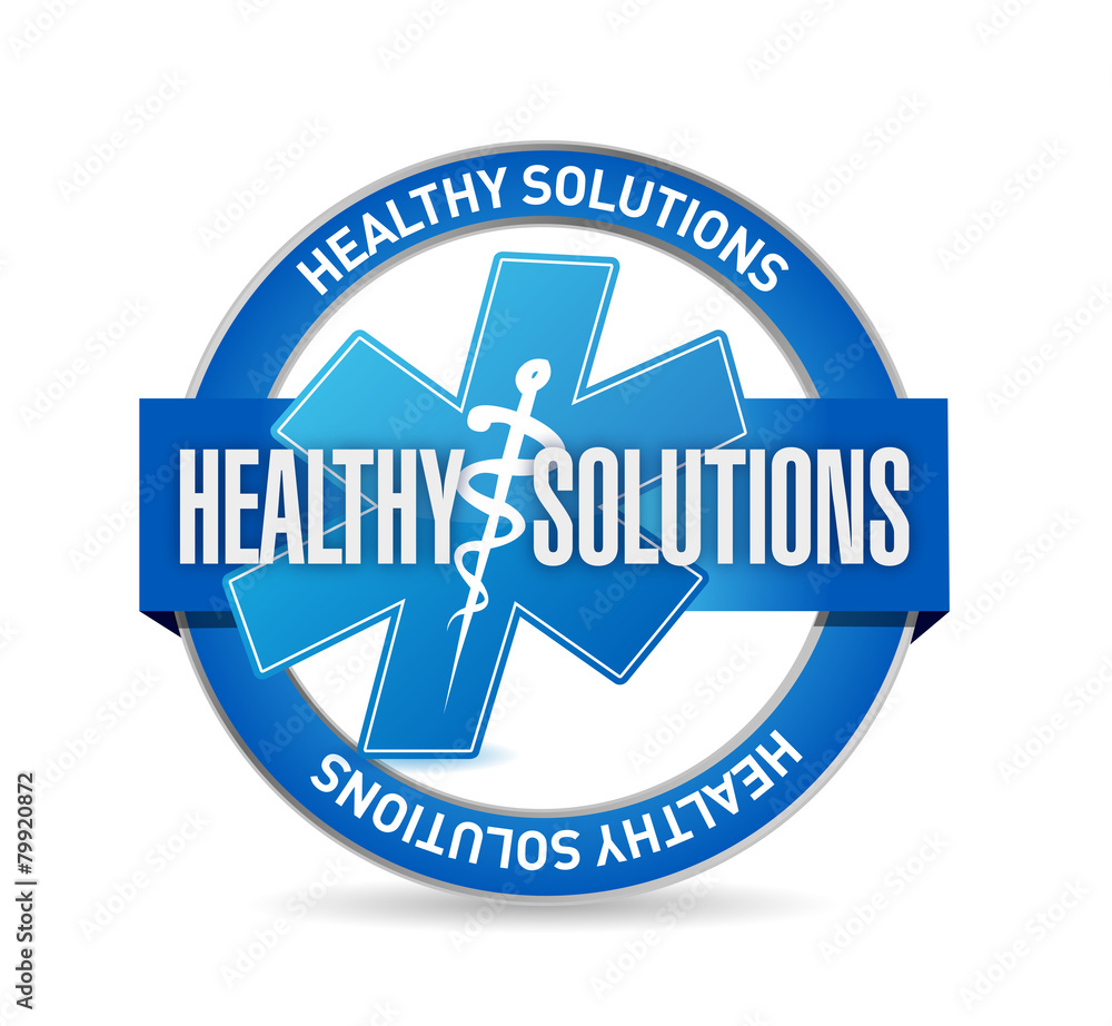 healthy solutions medical seal illustration design healthy solutions medical seal illustration design