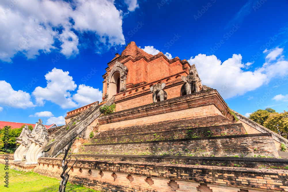 Ancient pagoda at Wat Chedi Luang in Chiangmai province,Thailand