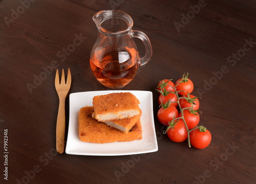 Plate of battered cod photo