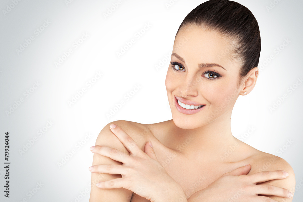Beautiful face of young adult woman with clean skin Beautiful face of young adult woman with clean skin
