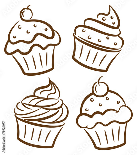cupcake in doodle style