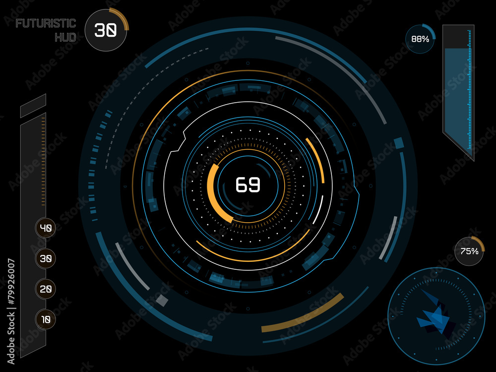 Futuristic user interface HUD Futuristic user interface HUD