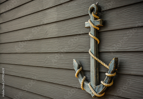 anchor  on wood