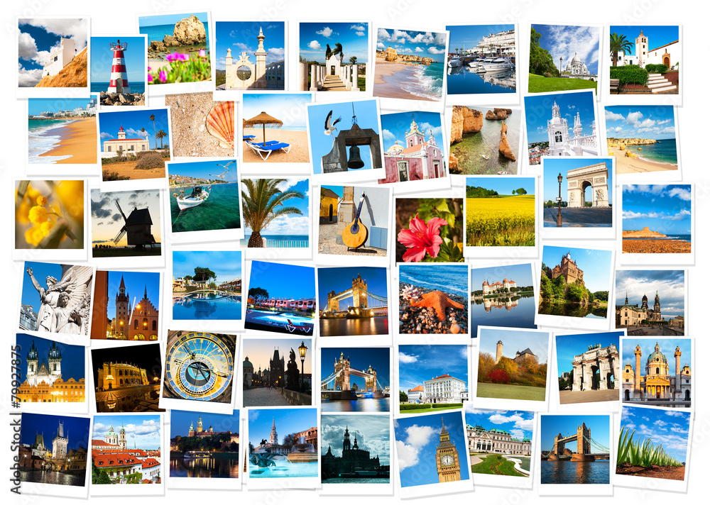 Travel in Europe collage - obrazy, fototapety, plakaty 