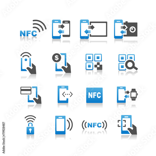 NFC technolgy icon set