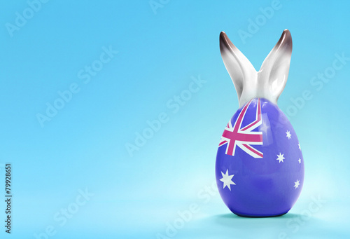 Canvas Print Colorful cute easter egg and the flag of Australia .(series)