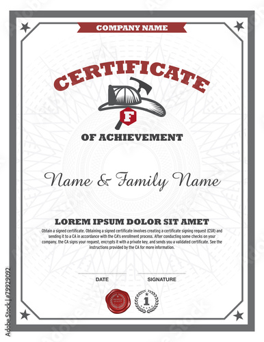 Certificate fire man design template