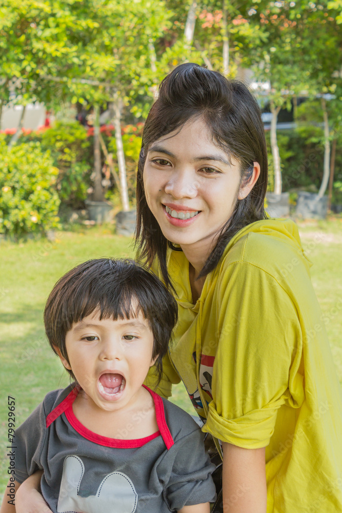 Asian mother and son Asian mother and son