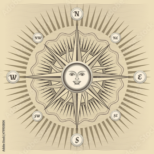 Vector vintage compass rose