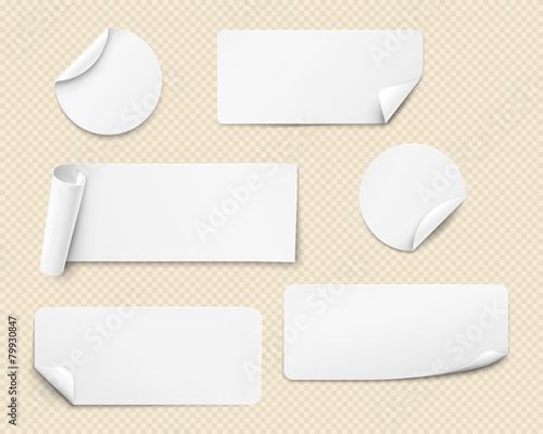 Vector white stickers