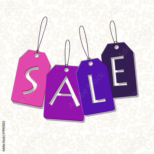 Set of sale tags.