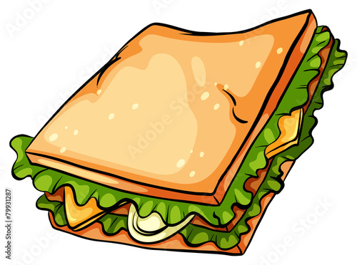 Delicious sandwich with lettuce