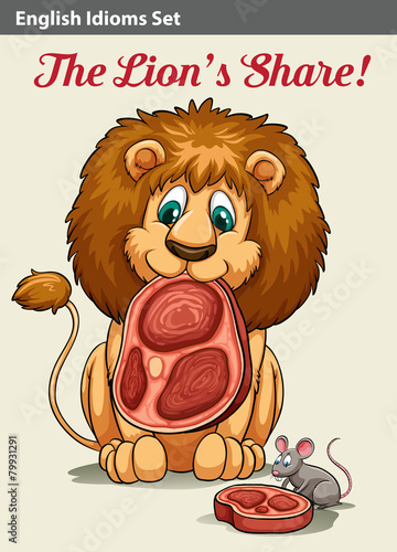 English idiom showing a lion