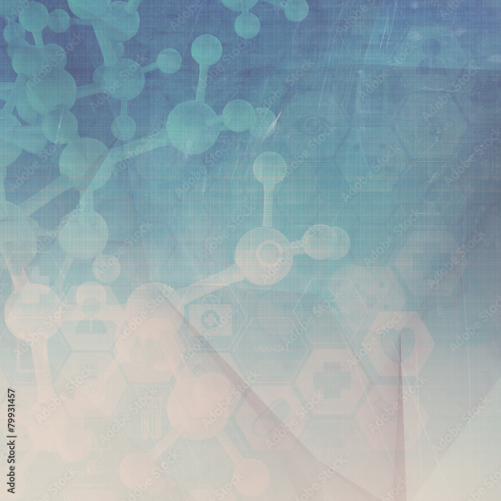 Obraz premium Abstract molecules low poly medical background