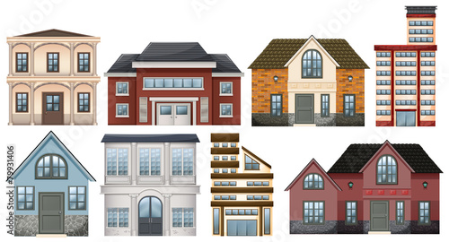 Different designs of buildings