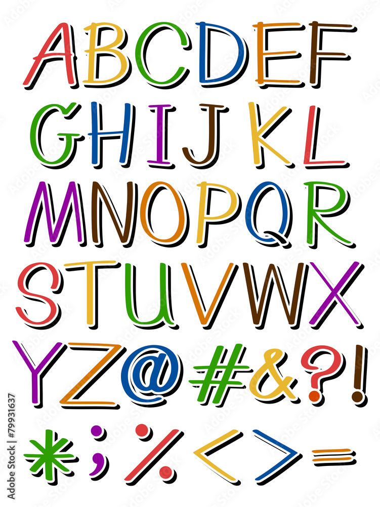 Letters in different colors Letters in different colors