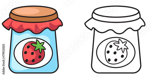 colorful and black and white jam for coloring book
