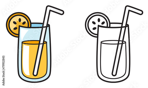 colorful and black and white juice for coloring book