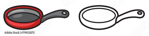 colorful and black and white pan for coloring book