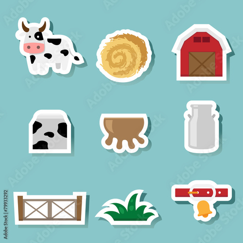cow farm icon vector