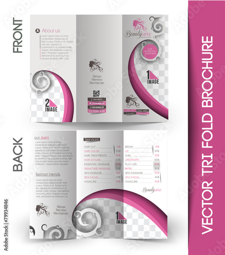 Beauty Care & Salon Tri-Fold Mock up & Brochure Design