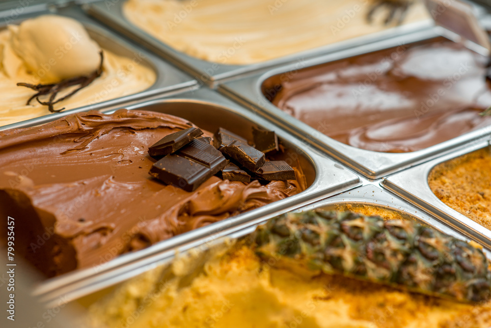 Fototapeta premium Ice cream in trays