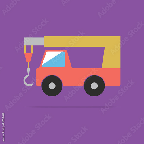 Red crane car