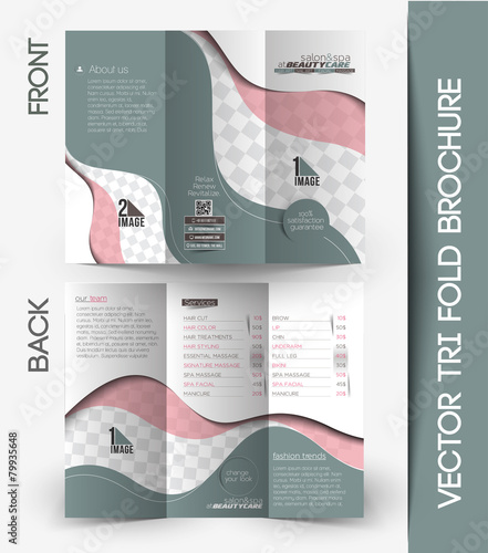 Beauty Care & Salon Tri-Fold Mock up & Brochure Design