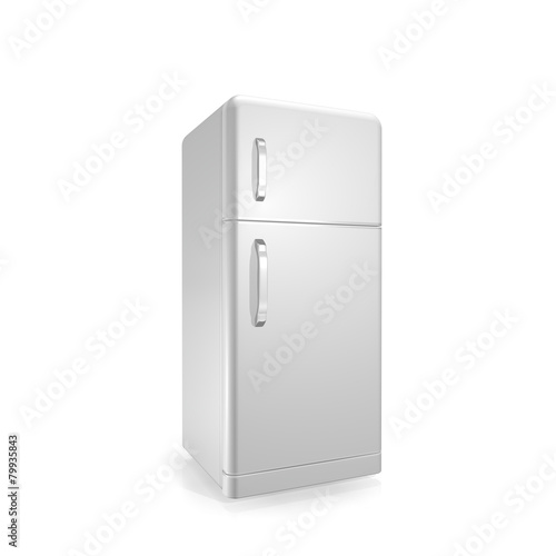 white  fridge on a white background