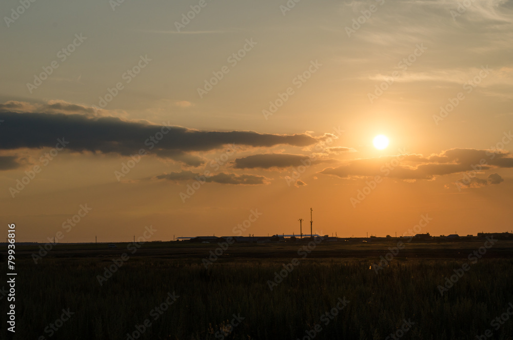 Dramatic clouds during amazing sunset in down, Ukraine Dramatic clouds during amazing sunset in down, Ukraine