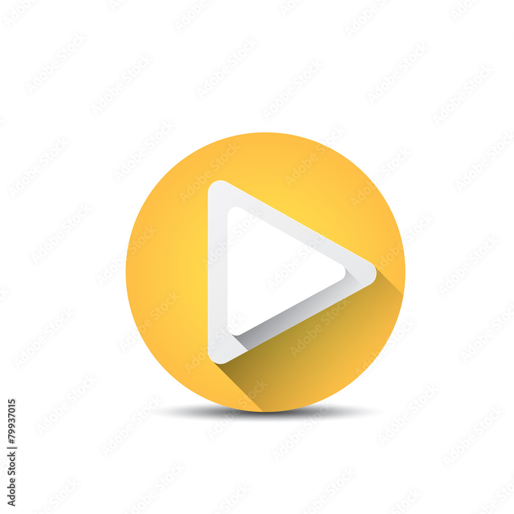Orange Play button . vector illustration Orange Play button . vector illustration