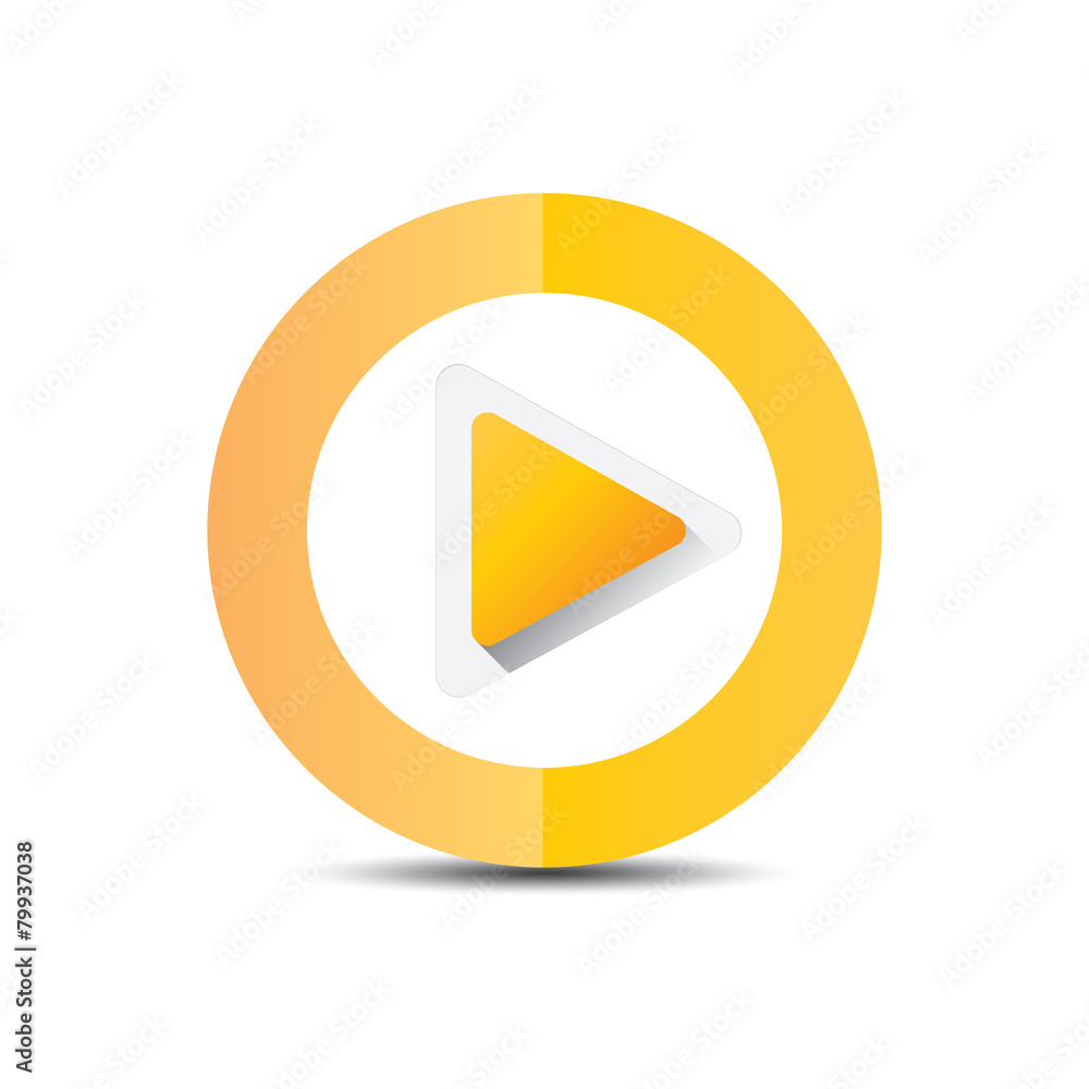 Orange Play button . vector illustration Orange Play button . vector illustration