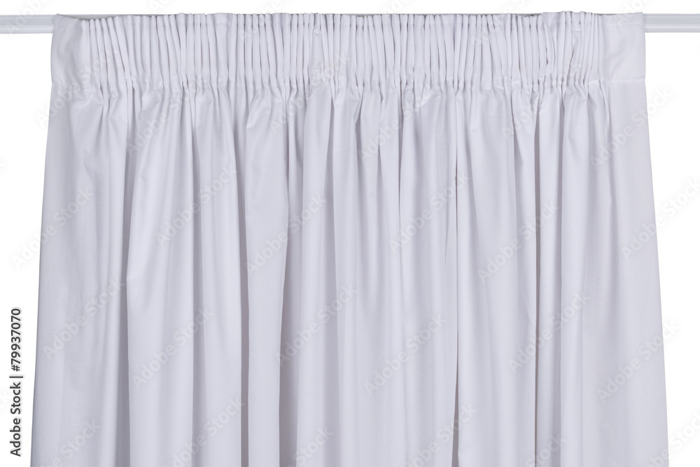 Hanging curtain isolated on white background Hanging curtain isolated on white background