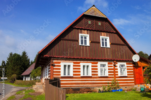 tipical half-timbered cottage in the Giant Mountains