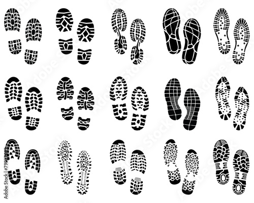 Various prints of shoes, vector