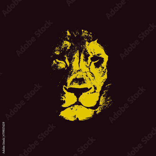 lion head. hand drawn. vector illustration