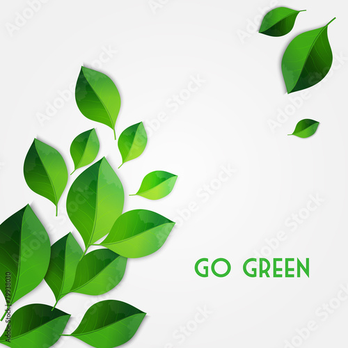 Spring green leaves background. Go green concept