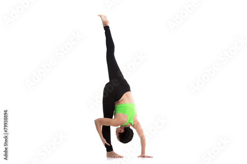 Urdhva prasarita eka padasana yoga pose photo
