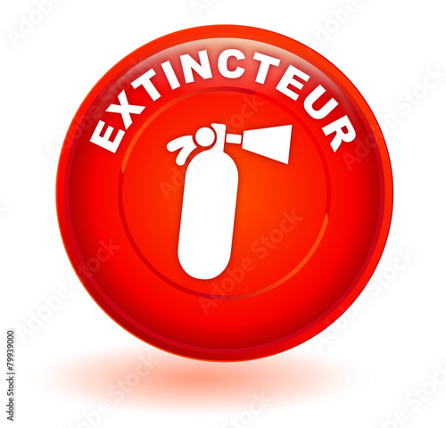 extincteur sur bouton rouge