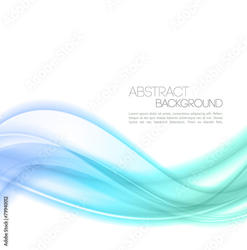 Abstract Blue curved lines background. Wave Template design