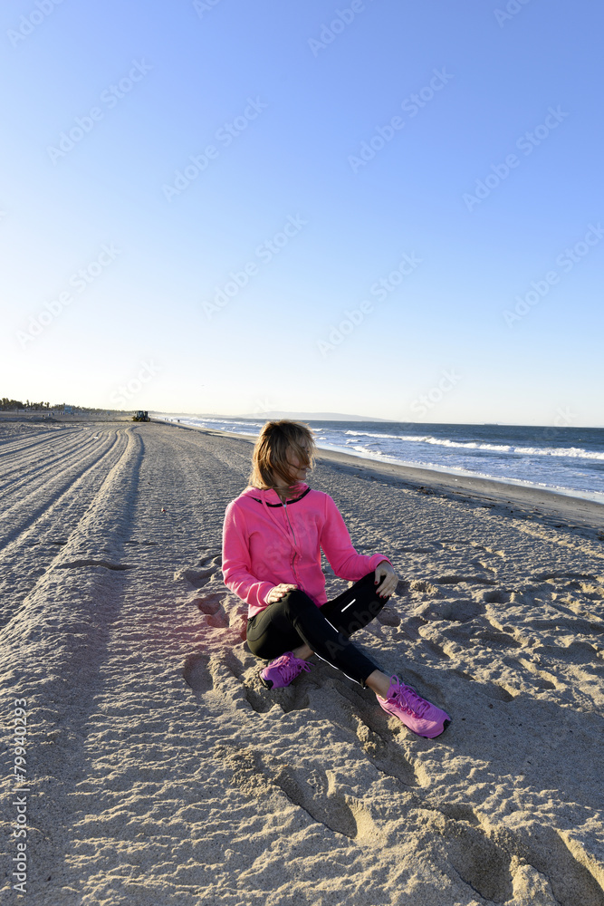 Sitting on the beach