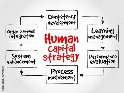 Human capital strategy mind map, business concept