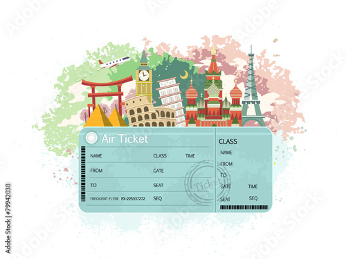 close-up look at flight ticket