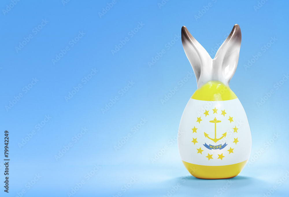 Obraz premium Colorful cute easter egg and the flag of Rhode Island .(series)